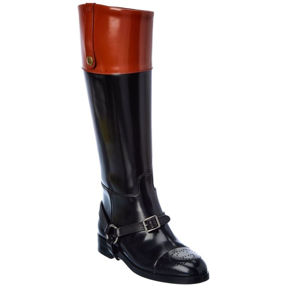 Gucci Harness Leather Knee-High Boot, Black